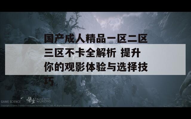 国产成人精品一区二区三区不卡全解析 提升你的观影体验与选择技巧