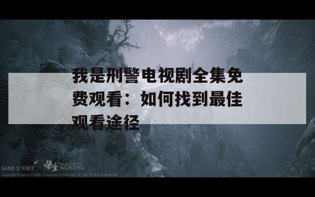 我是刑警电视剧全集免费观看：如何找到最佳观看途径