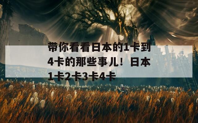 带你看看日本的1卡到4卡的那些事儿！日本1卡2卡3卡4卡