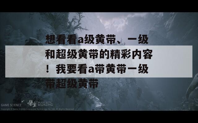 想看看a级黄带、一级和超级黄带的精彩内容！我要看a带黄带一级带超级黄带