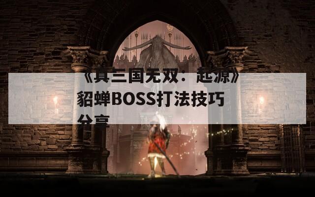 《真三国无双：起源》貂蝉BOSS打法技巧分享