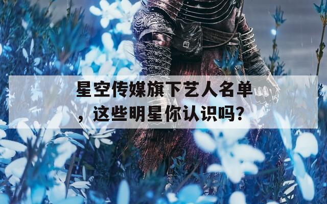 星空传媒旗下艺人名单，这些明星你认识吗？