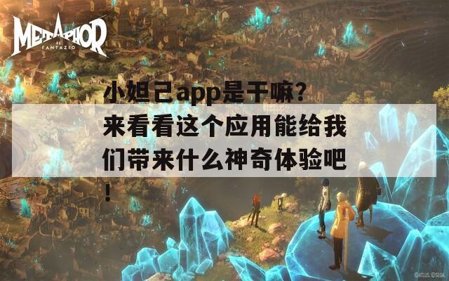 小妲己app是干嘛？来看看这个应用能给我们带来什么神奇体验吧！