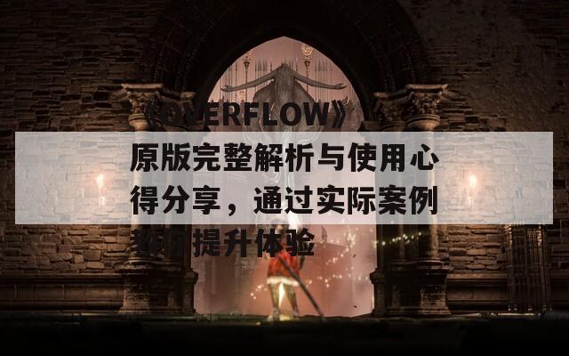 《OVERFLOW》原版完整解析与使用心得分享，通过实际案例教你提升体验