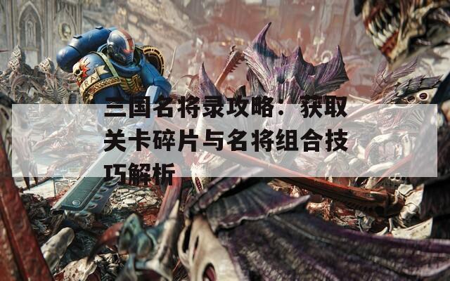 三国名将录攻略：获取关卡碎片与名将组合技巧解析