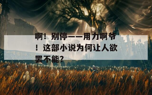 啊！别停——用力啊爷！这部小说为何让人欲罢不能？