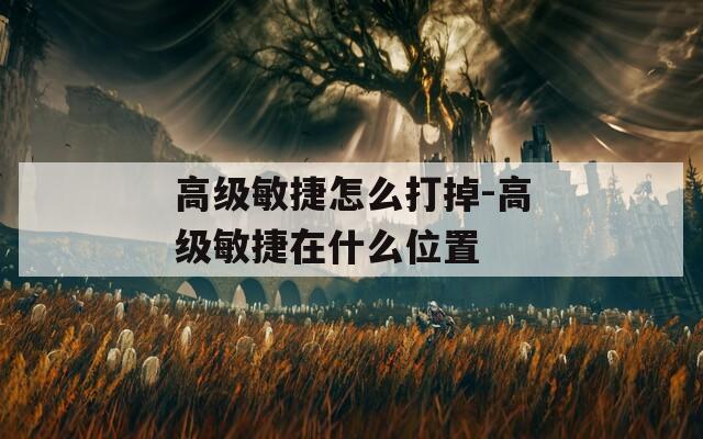 高级敏捷怎么打掉-高级敏捷在什么位置