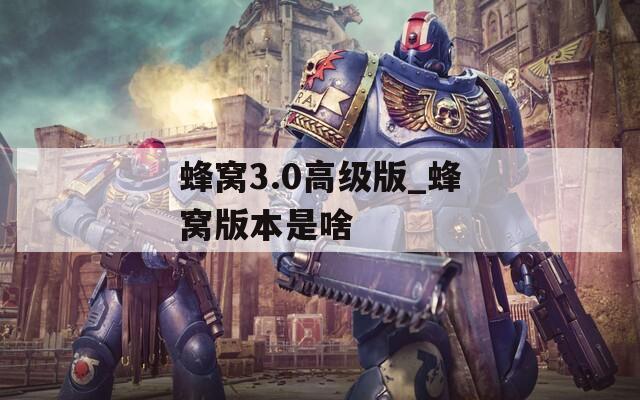 蜂窝3.0高级版_蜂窝版本是啥